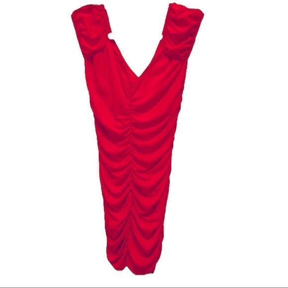 NWT! Planet Gold Red Sleeveless “Ruched” Mini Dress Women’s Size Medium M - Picture 1 of 6